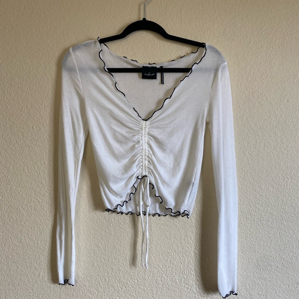 White long sleeve top